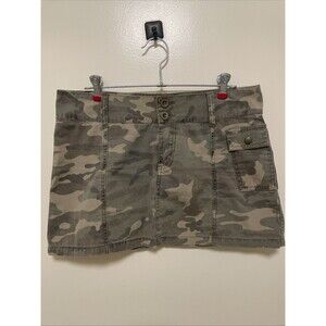 Punk Emo Micro Mini Cargo Skirt Camo Rare Vintage Y2K Camouflauge Belt Loops 10